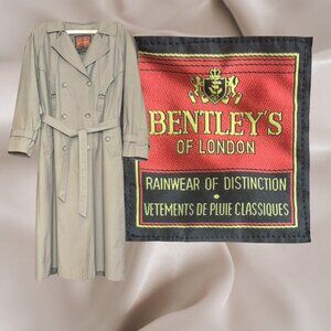 Bentley’s of London Taupe Trench Coat | Classic Double-Breasted Belted | Timeles